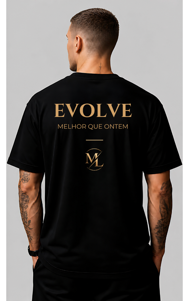 Camiseta Evolve Preta Streetwear Padrão