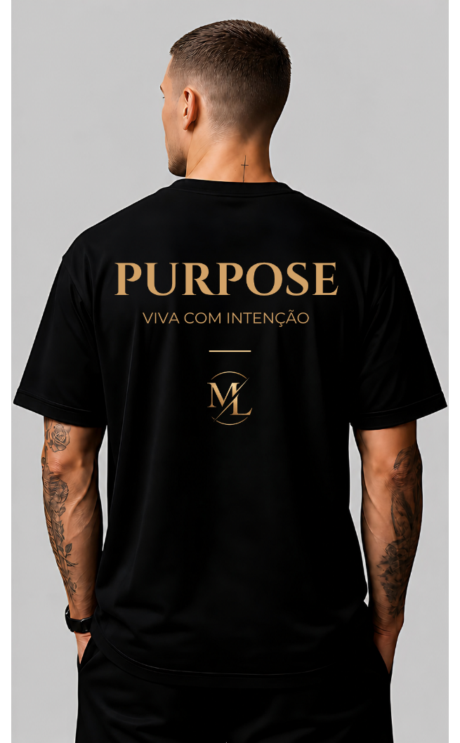 Camiseta Purpose Preta Streetwear Padrão