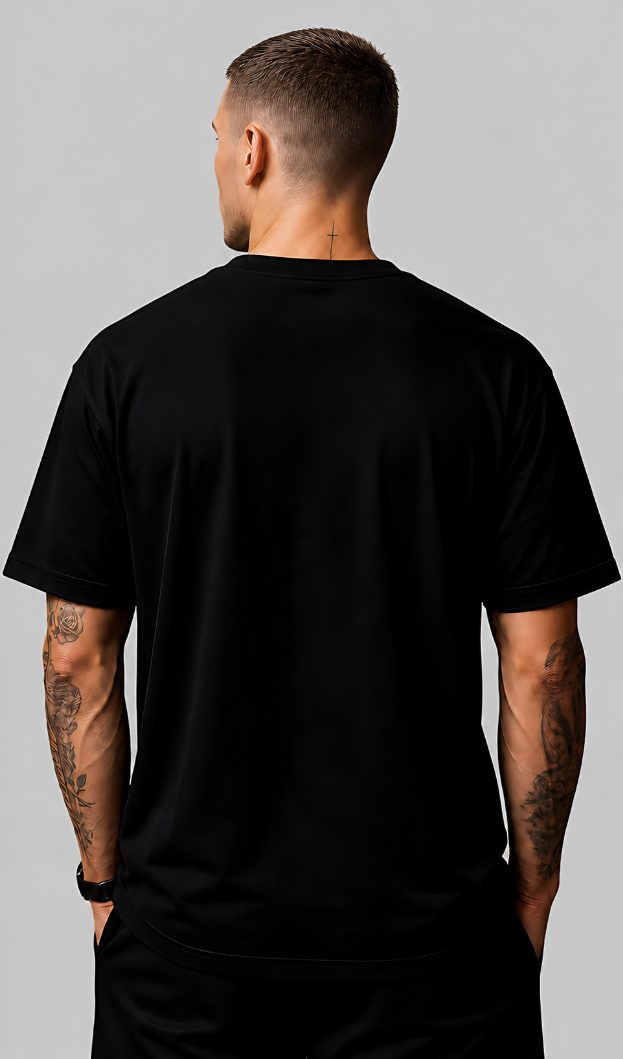 Camiseta Preta Basic Streetwear Padrão de alta durabilidade